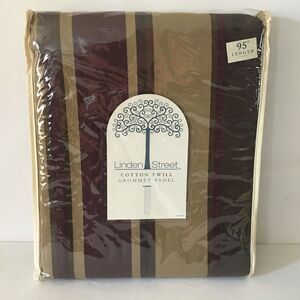 Linden Street Grommet Panel 100% Cotton Maroon Berry Stripe 42” x 95” NIP